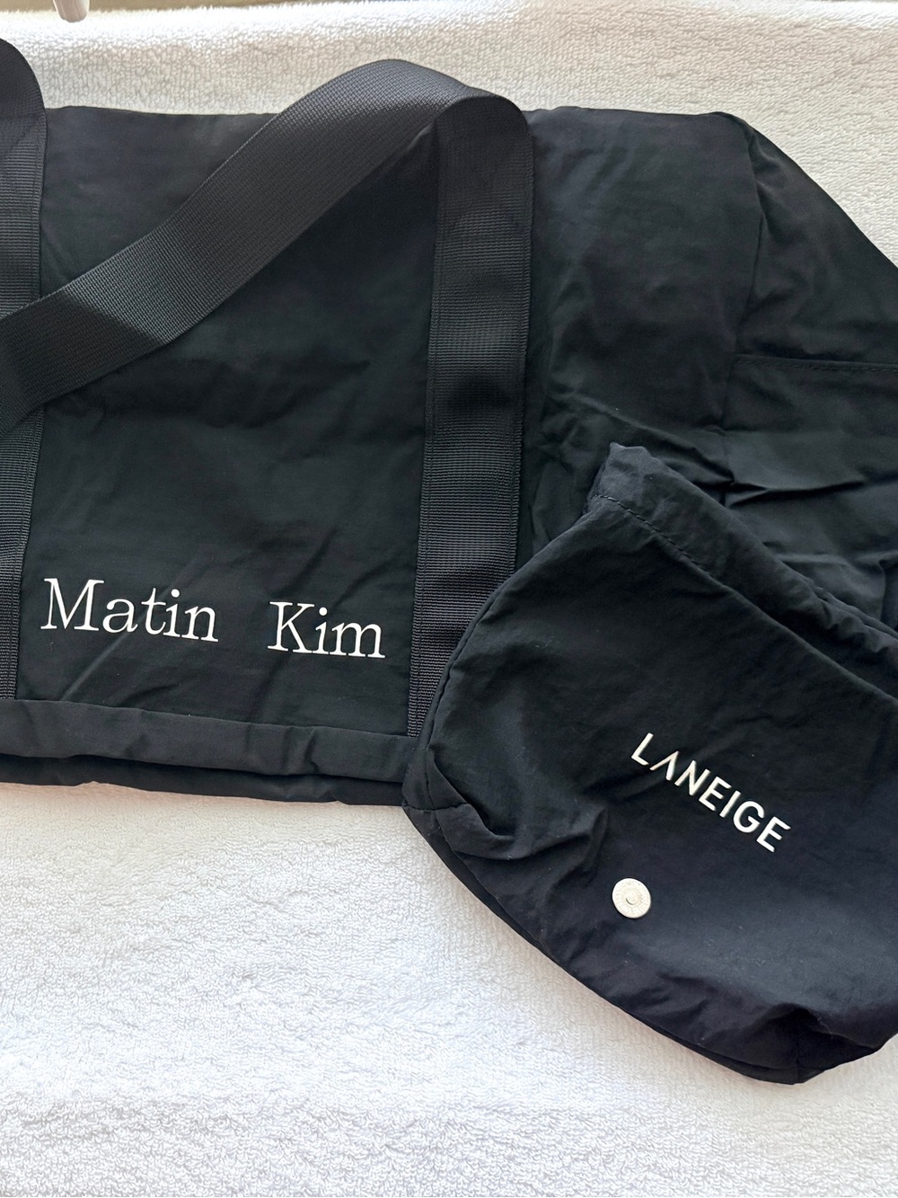 LANEIGE x Matin Kim Convertible Duffel Bag Travel Gym Tote + Pouch NEW